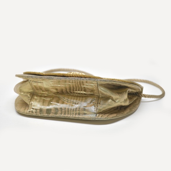 ANTONIO SCEPI Gold Lamé Evening Shoulder/Clutch Bag - Picture 5 of 8